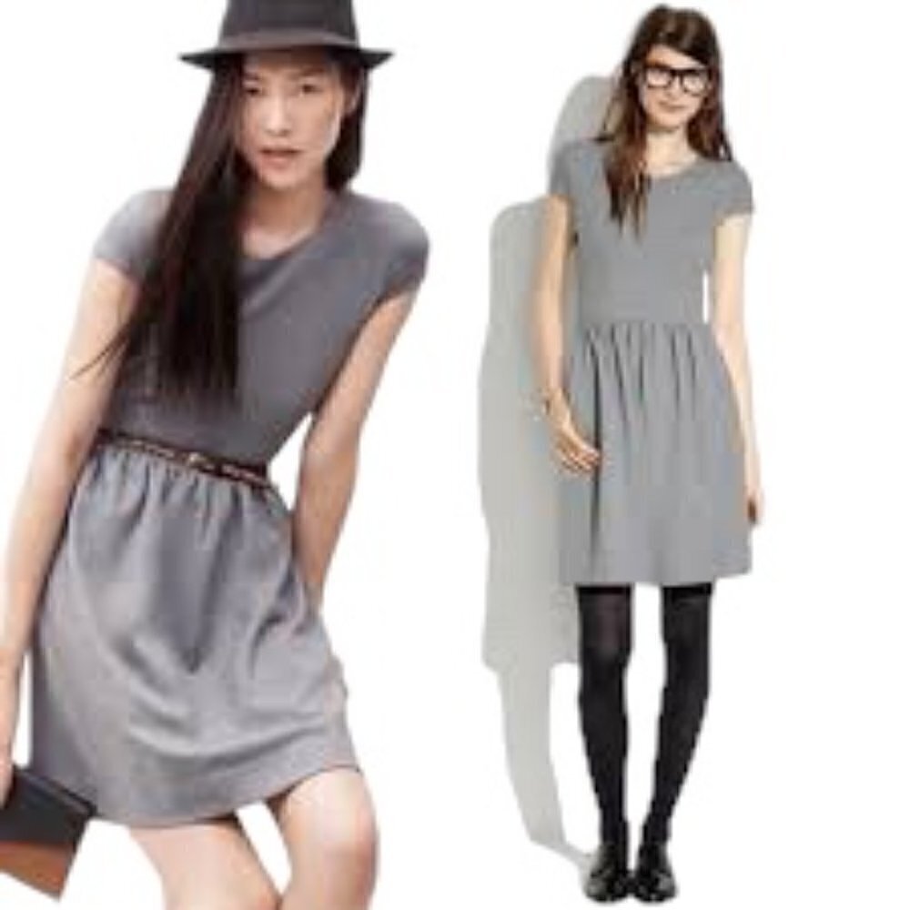 Madewell Grey Ponte Screenplay Dress XSmall